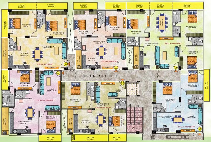 Floor Plan of Royal Vistara in Hebbal, Bangalore - Image 340416
