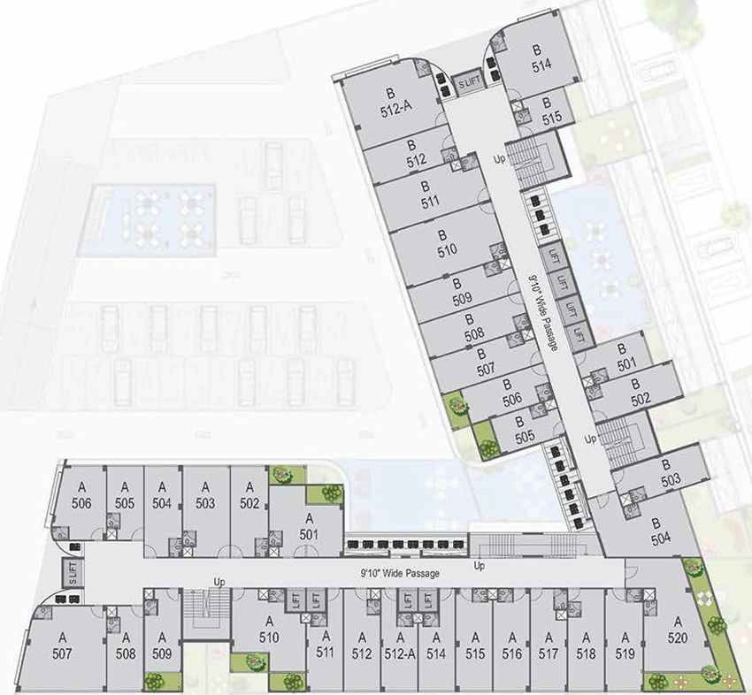 Floor Plan of United World Trade Tower in Prahlad Nagar, Ahmedabad - Image 314204