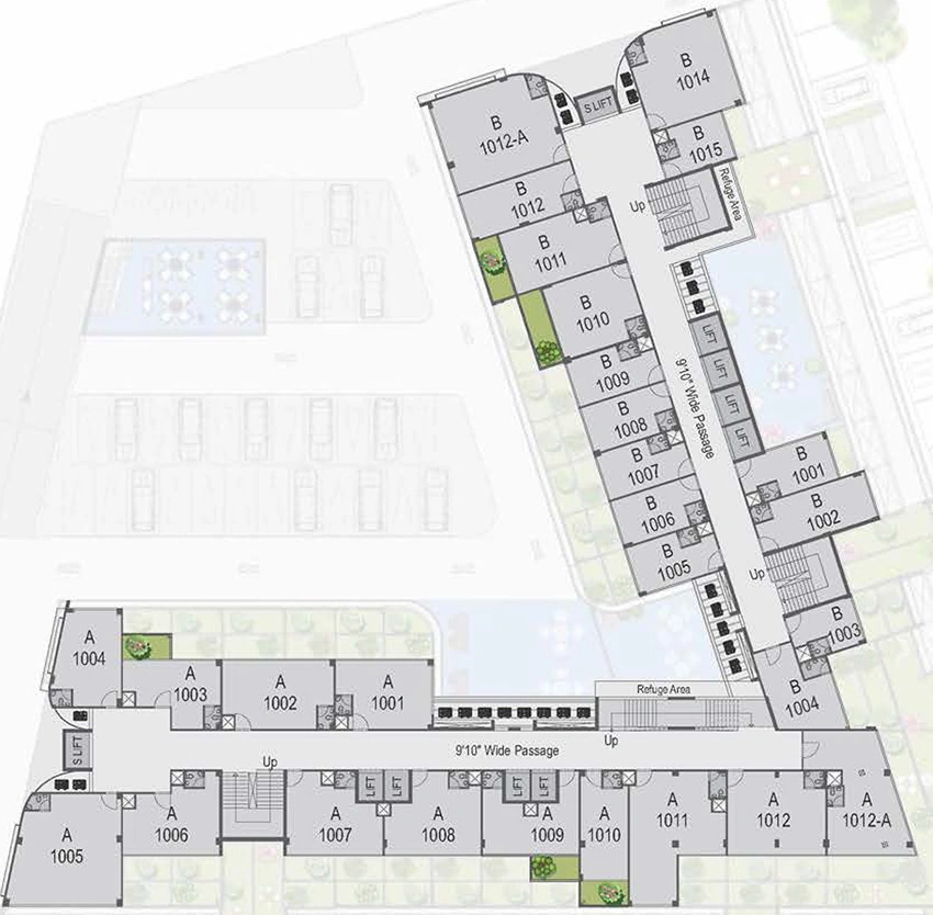 Floor Plan of United World Trade Tower in Prahlad Nagar, Ahmedabad - Image 314205