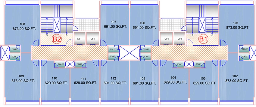Floor Plan of Goyal Palladium in Prahlad Nagar, Ahmedabad - Image 315524