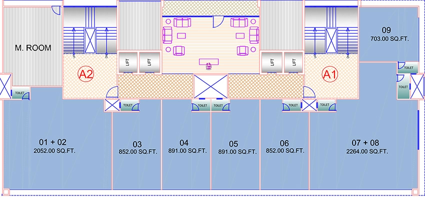Floor Plan of Goyal Palladium in Prahlad Nagar, Ahmedabad - Image 315523