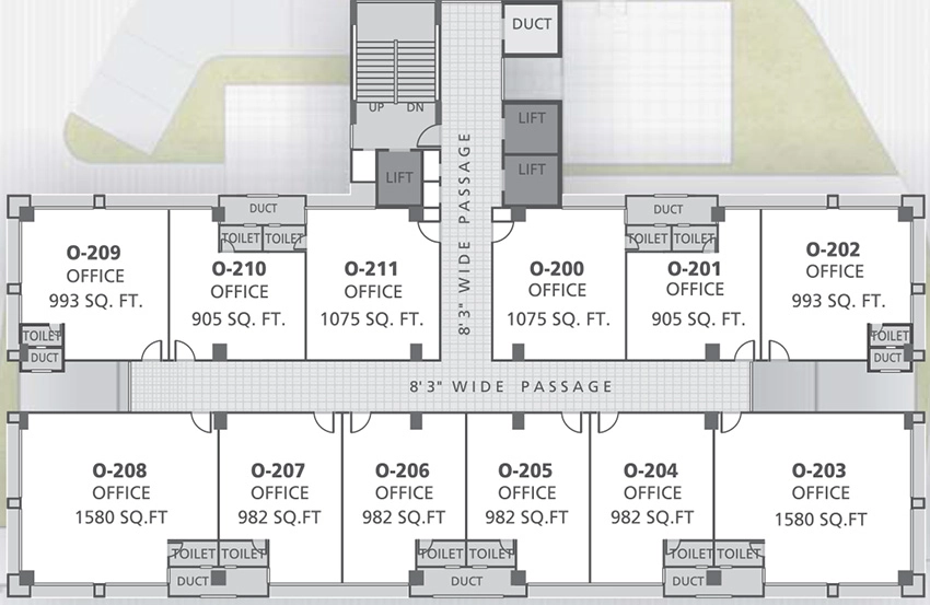 Floor Plan of Parshwanath Business Park in Prahlad Nagar, Ahmedabad - Image 319207