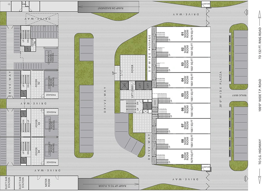 Master Plan of Parshwanath Business Park in Prahlad Nagar, Ahmedabad - Image 319203