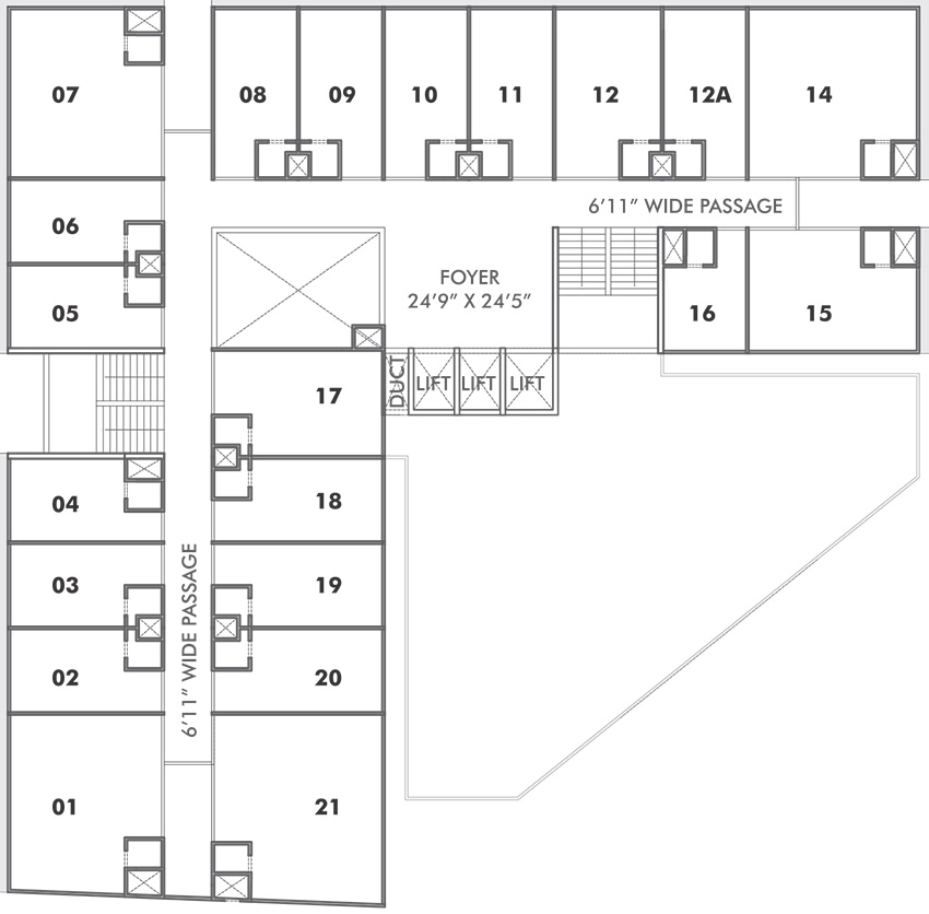 Floor Plan of Sun Avenue One in Shyamal, Ahmedabad - Image 316560