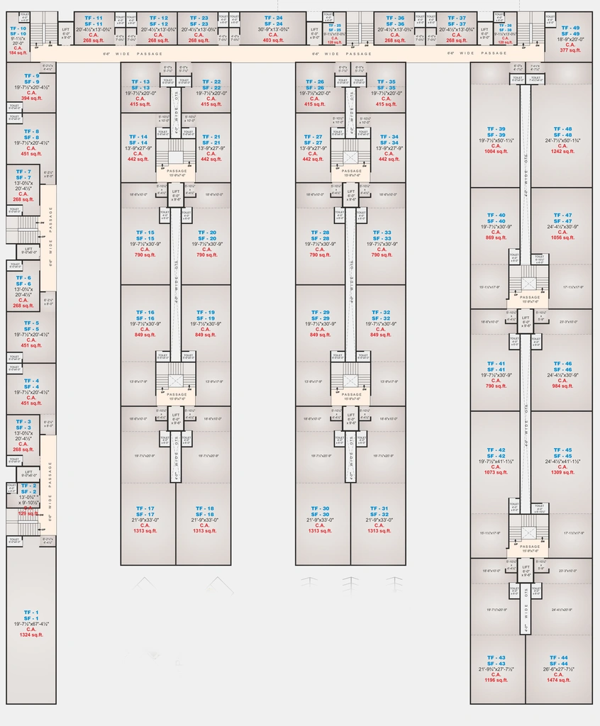 Floor Plan of Happy Goldmines Shoppers in Vesu, Surat - Image 317900