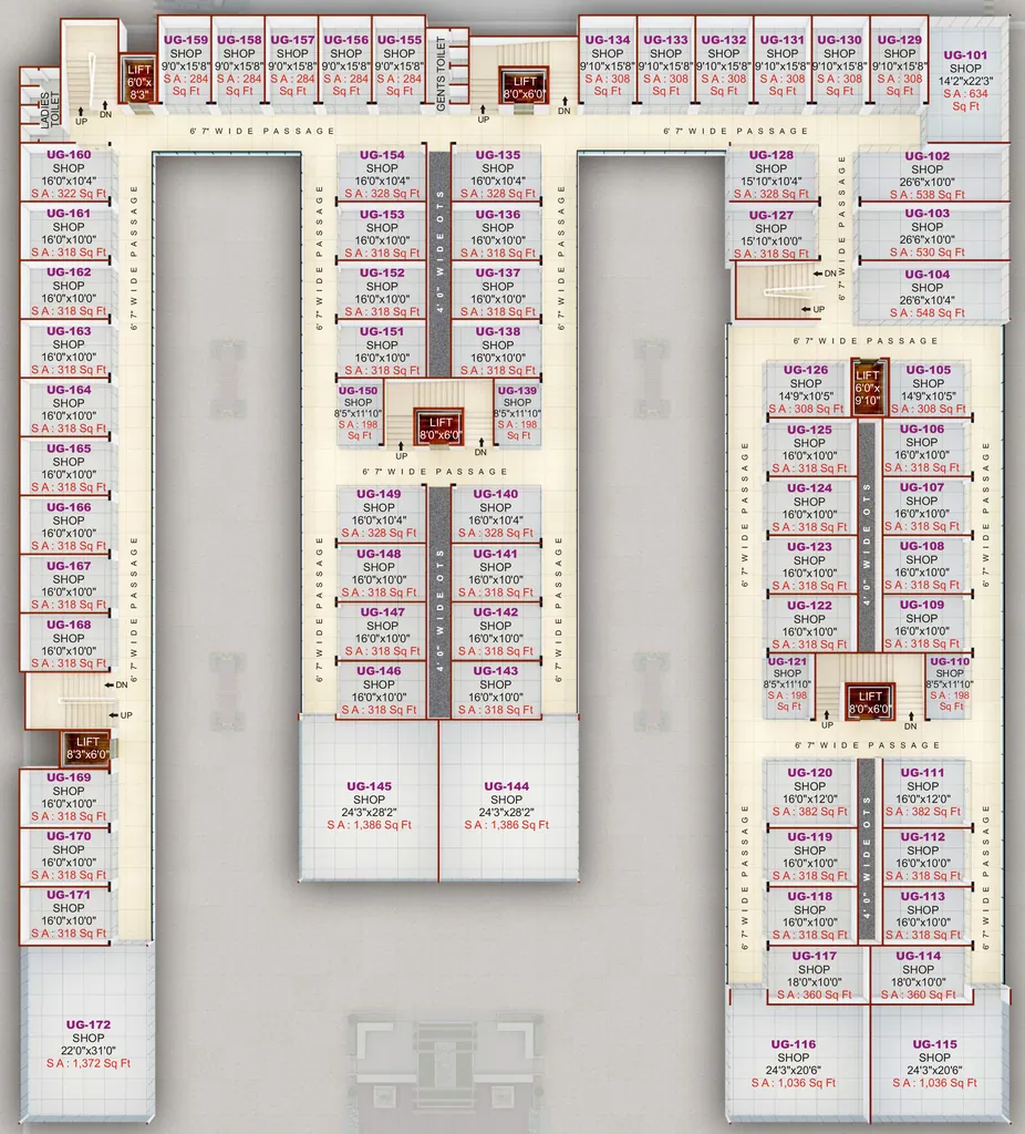 Floor Plan of Happy Green Signature Shoppers in Vesu, Surat - Image 356160