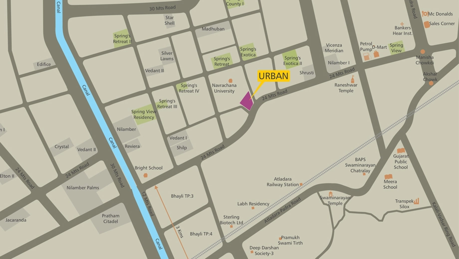Location of Prapti Urban One in Bhayli, Vadodara - Image 363103