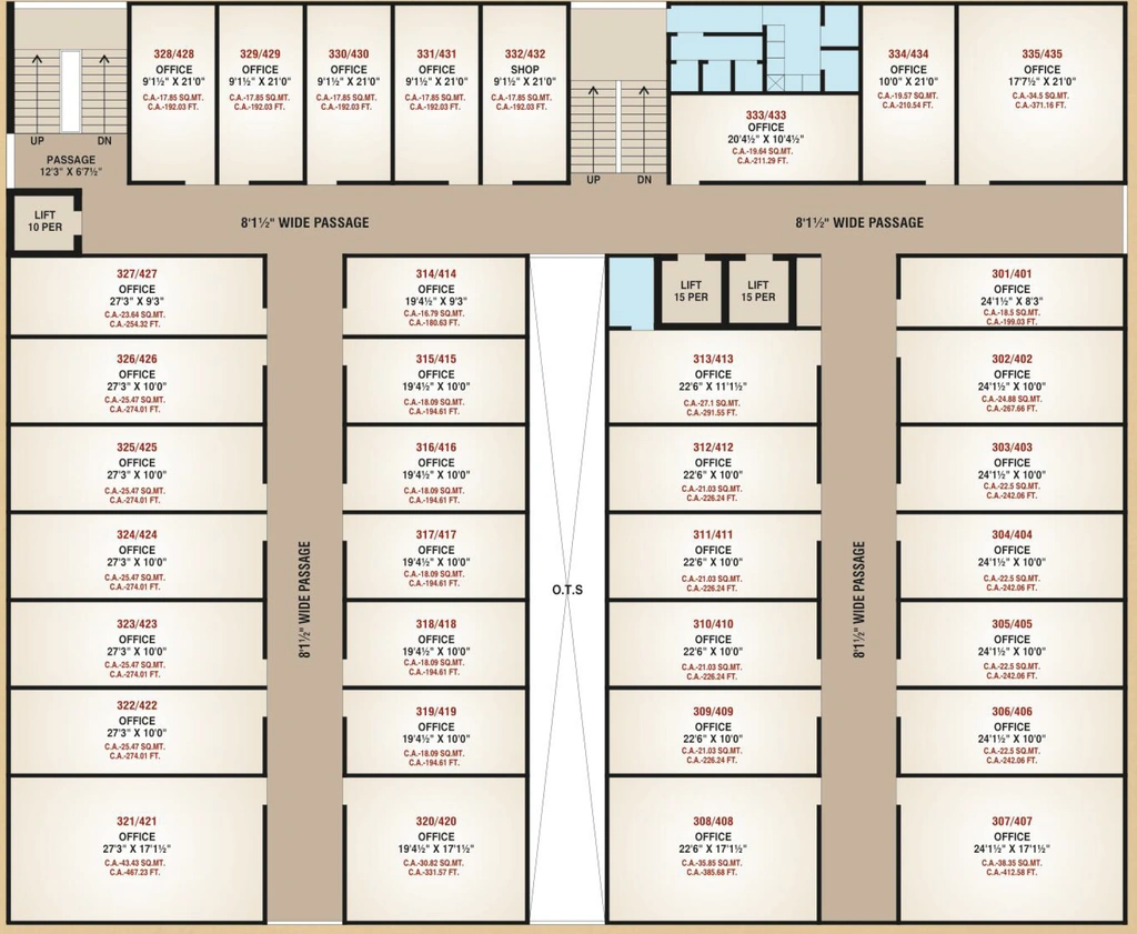 Floor Plan of Vacanza Trade Center in Vesu, Surat - Image 356395