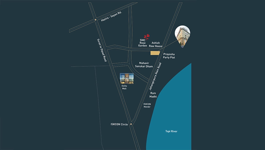 Location of Samprati Exxoniic in Jahangirpura, Surat - Image 356238