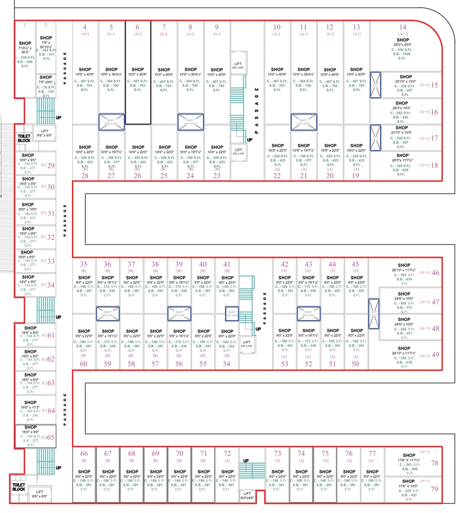 Floor Plan of Gruham Plaza in Amroli, Surat - Image 317829