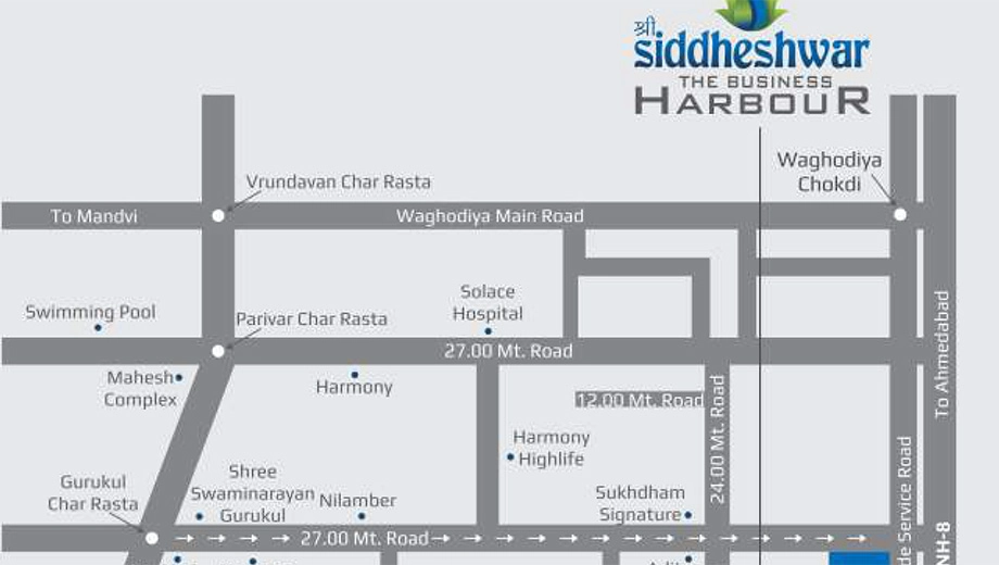 Location of Shree Siddeshwar The Business Harbour in Waghodia Road, Vadodara - Image 356821