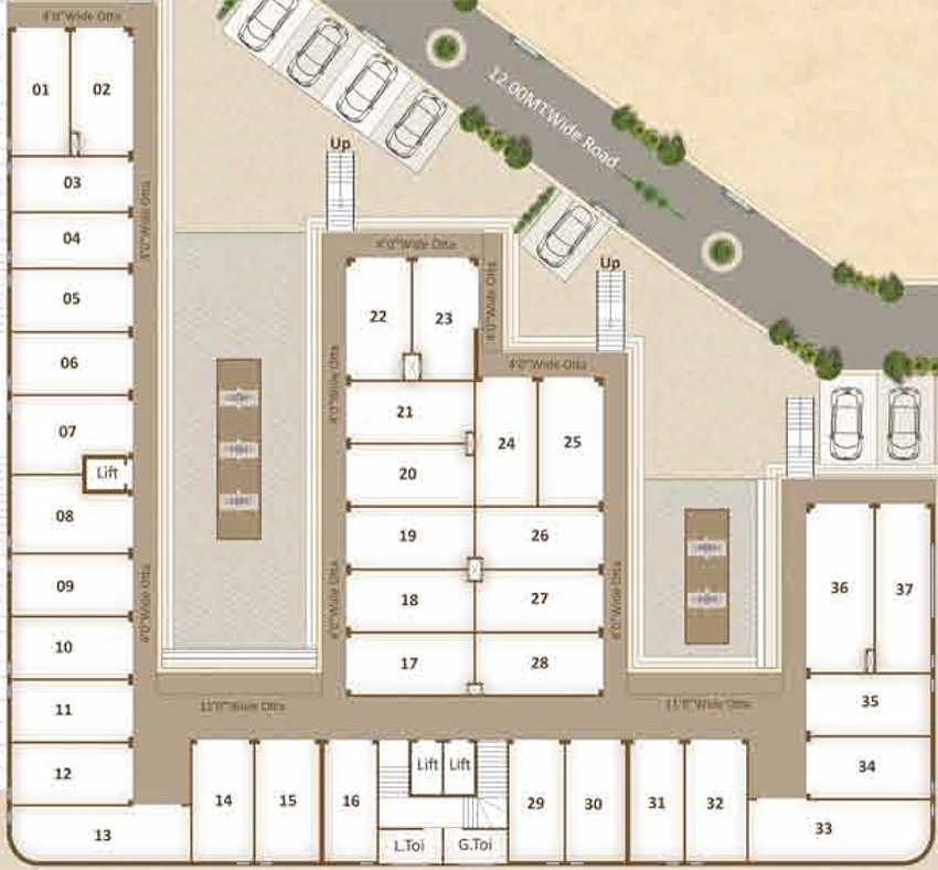Floor Plan of Darshanam Trade Center in Sayajiganj, Vadodara - Image 355514