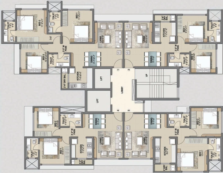 Floor Plan of Shree Krishna Sangam in Chembur East, Mumbai - Image 34971