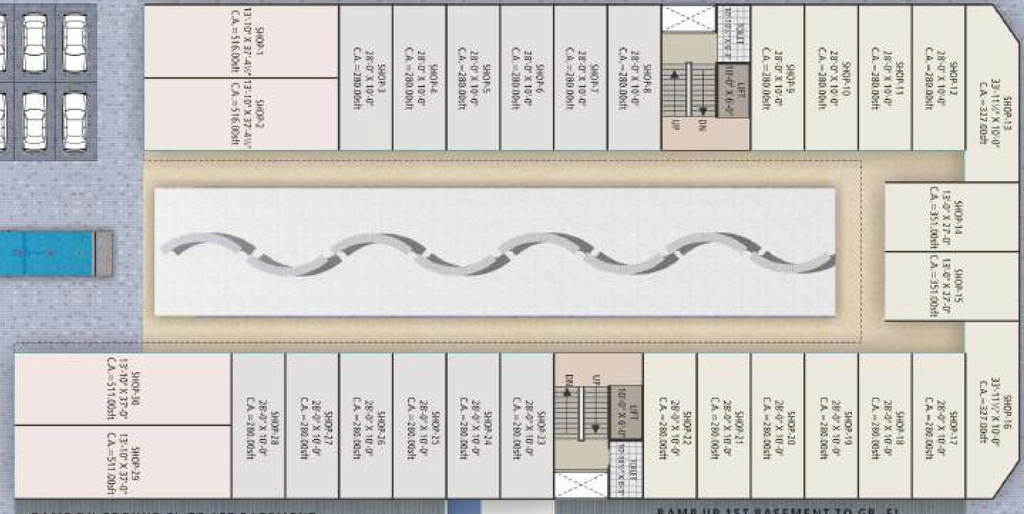 Floor Plan of Shiven Shoppers in Adajan, Surat - Image 357783