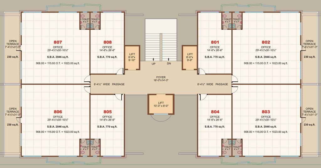 Floor Plan of Happy Luxuria Trade Hub in Piplod, Surat - Image 357634