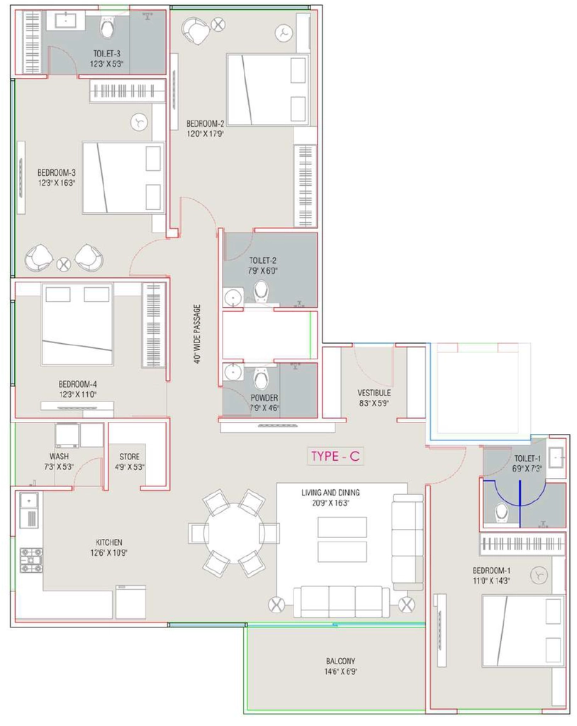 4 BHK Flat in Aristo Aatmantan in Gota, Ahmedabad - Image 913203