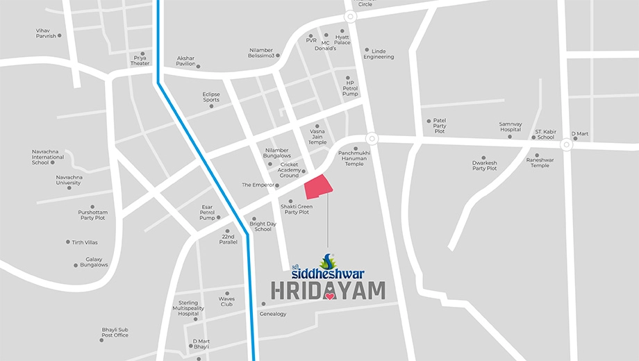 Location of Shree Siddheshwar Hridayam in Bhayli, Vadodara - Image 356963