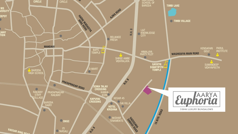 Location of Commercial Aarya Euphoria in Dabhoi Road, Vadodara - Image 363290