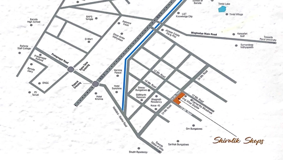 Location of Shree Shivalik Shops in Kapurai, Vadodara - Image 364913