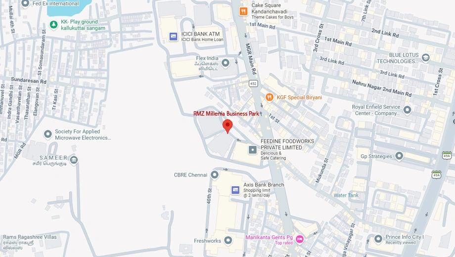 Location of RMZ Millenia Business Park in Perungudi, Chennai - Image 367221
