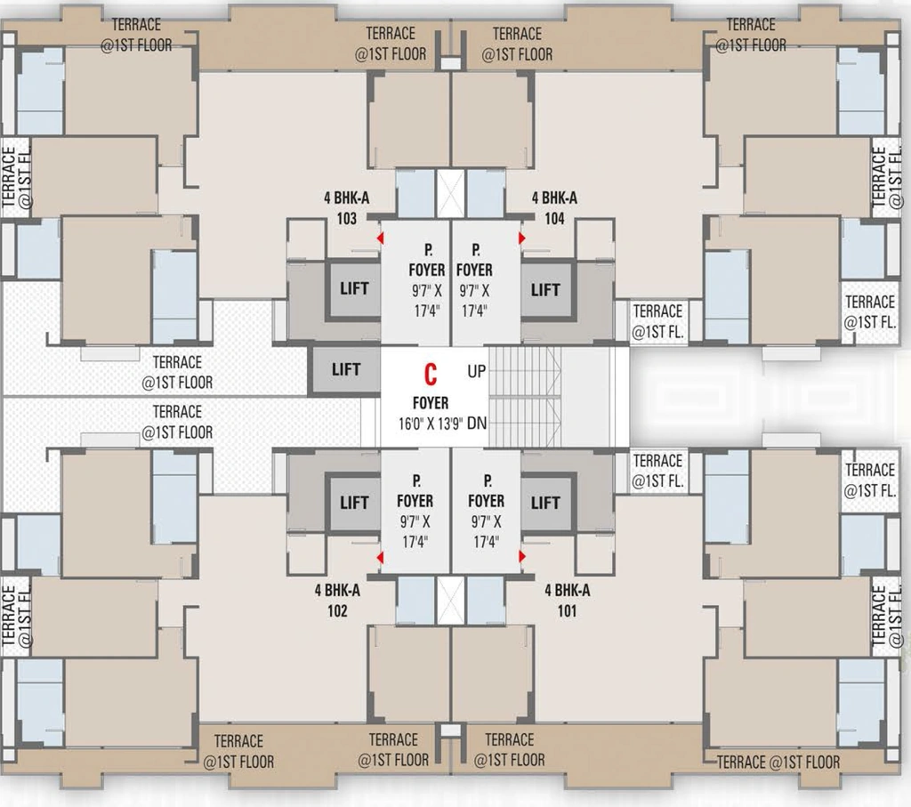 Floor Plan of Brij Sandalwood in Randesan, Gandhinagar - Image 337676