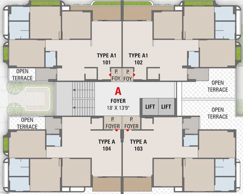 Floor Plan of Brij Azalea in Sargasan, Gandhinagar - Image 337653