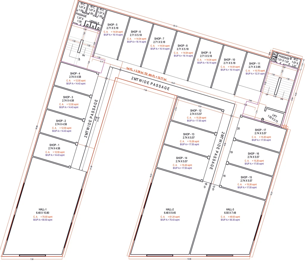 Floor Plan of Dhara Trade Center in Mota Varachha, Surat - Image 357565