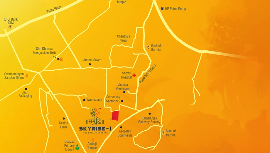 Location of Commercial Samruddhi Skyrise 1 in Kalali, Vadodara - Image 356948