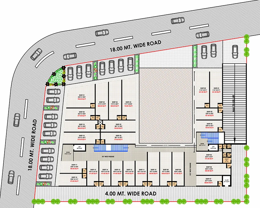 Master Plan of Mahadev Aeon Plaza in Vatva, Ahmedabad - Image 351640