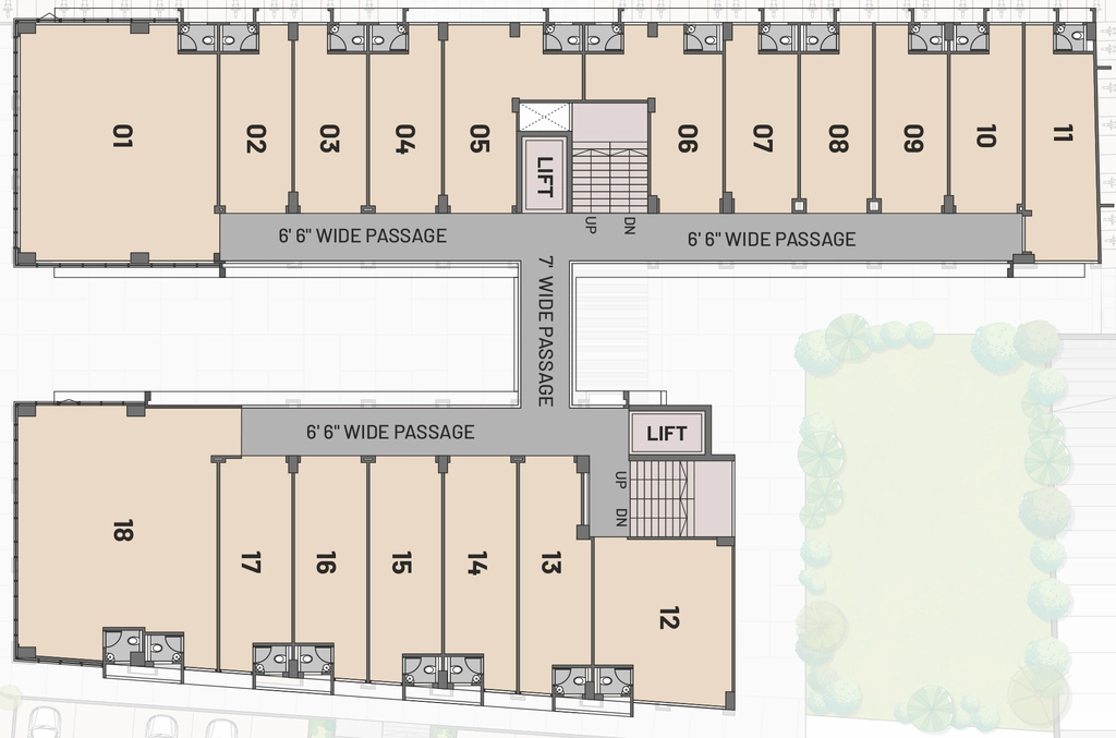 Floor Plan of Aadinath Arcade in Adajan, Surat - Image 357472
