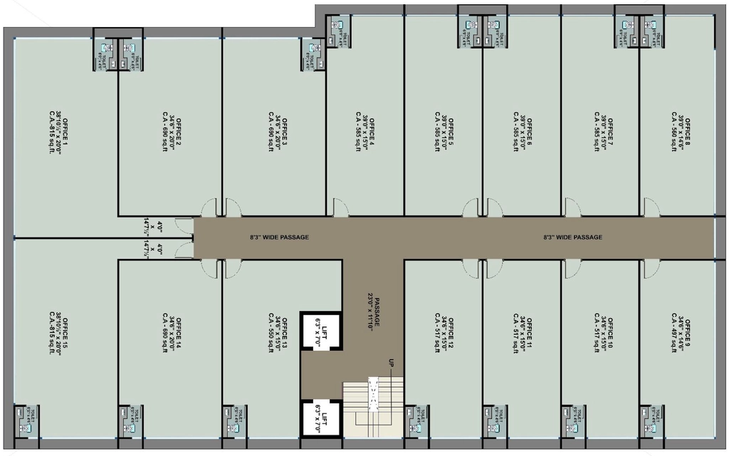 Floor Plan of Shreshtha Solarium Business Centre in Vesu, Surat - Image 359119