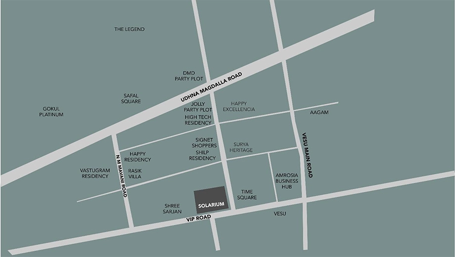 Location of Shreshtha Solarium Business Centre in Vesu, Surat - Image 359117