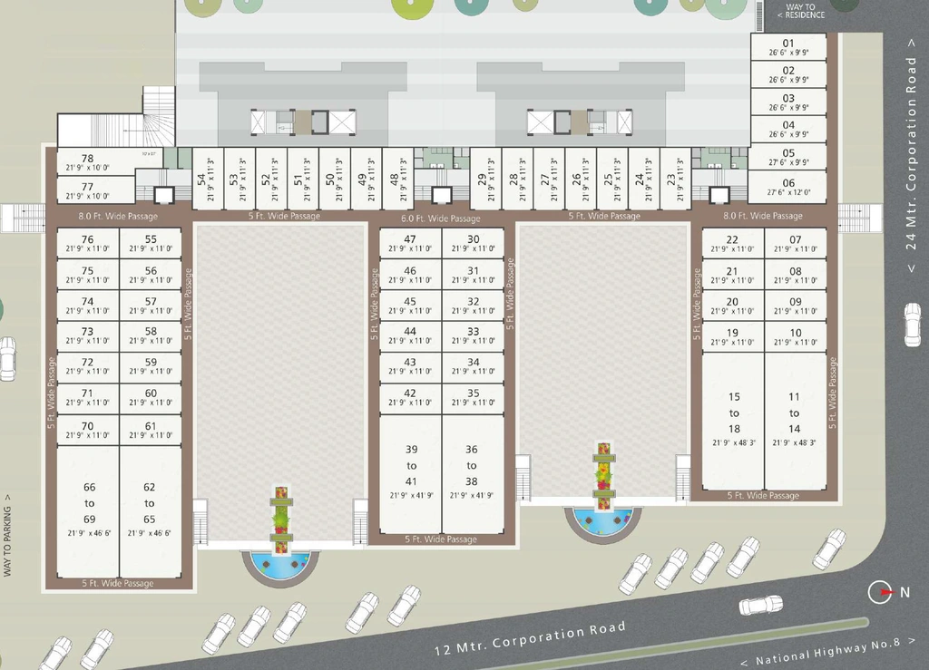 Master Plan of Commercial Aum Sun Onyx Complex in Jambuva, Vadodara - Image 365568