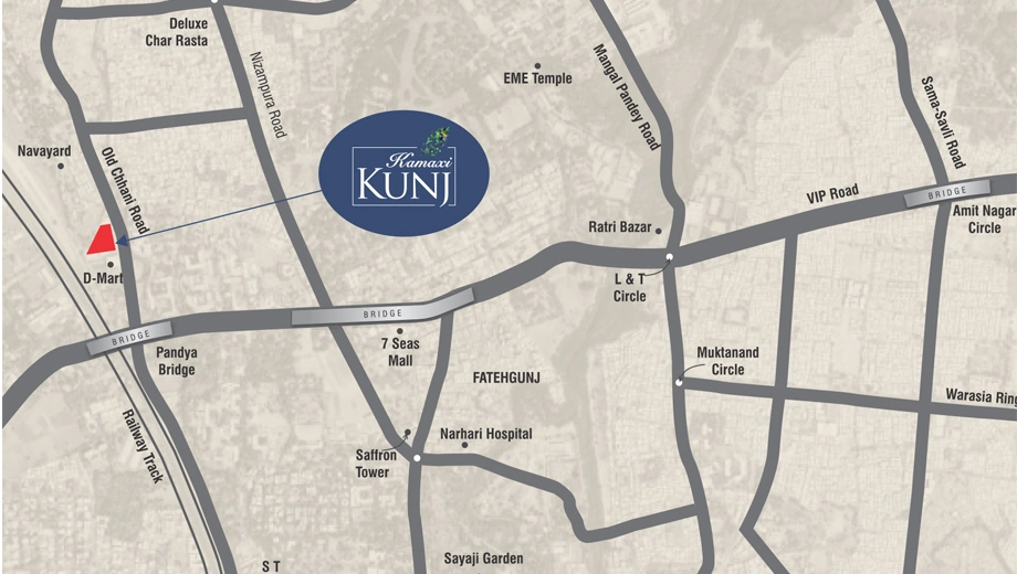 Location of Kamaxi Kunj in Chhani, Vadodara - Image 366010