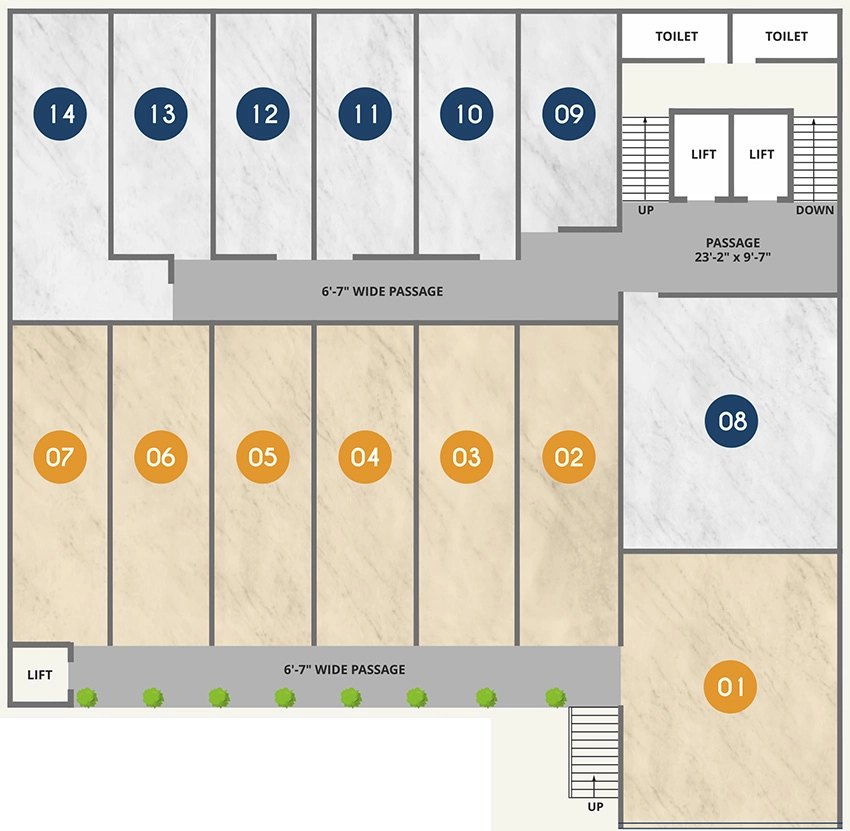 Floor Plan of Brookfieldz 9 To 5 in Nizampur, Vadodara - Image 357501