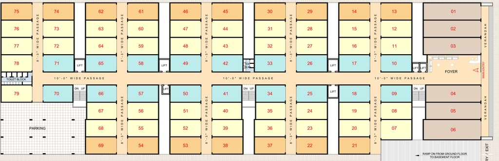 Floor Plan of Shree Kuberji Crown Textile Market in Umarwada, Surat - Image 358867