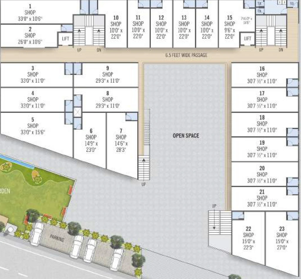 Floor Plan of Commercial Sarthak Fortune in Kudasan, Gandhinagar - Image 355290