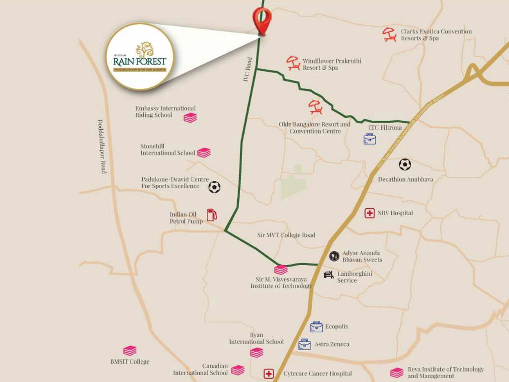Location of Shriram Rainforest in Devanahalli, Bangalore - Image 328853