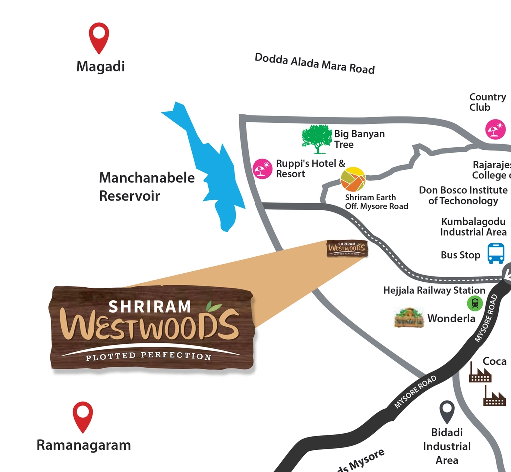 Location of Shriram Westwoods in Mysore Road, Bangalore - Image 328951