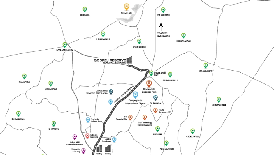 Location of Godrej Reserve in Devanahalli, Bangalore - Image 328900