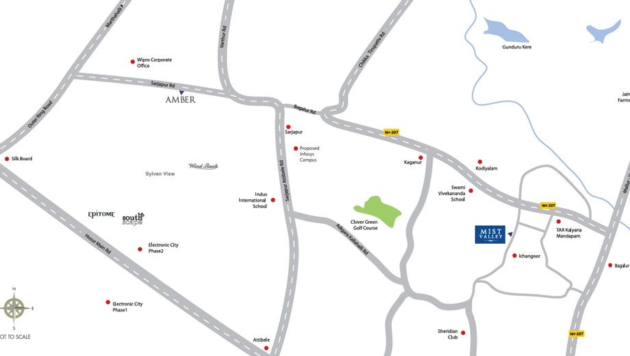 Location of Concorde Mist Valley in Bagalur, Bangalore - Image 329849