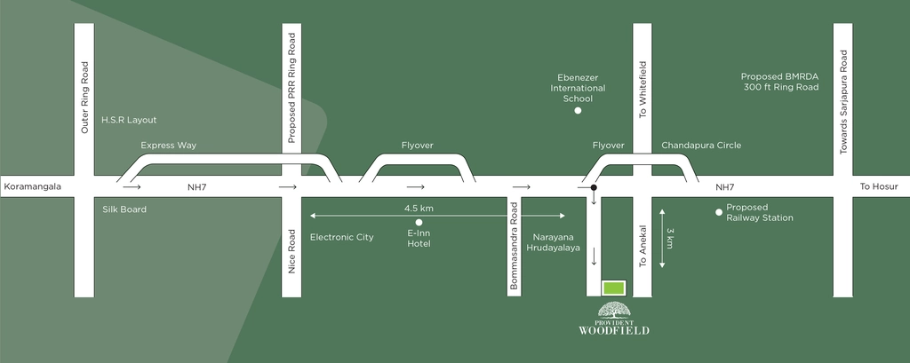 Location of Provident Woodfield in Bommasandra, Bangalore - Image 332409
