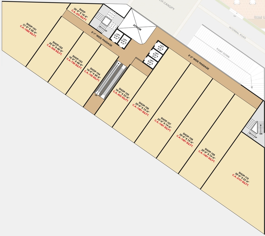 Floor Plan of Commercial Vacanza Atlas in Vesu, Surat - Image 357538