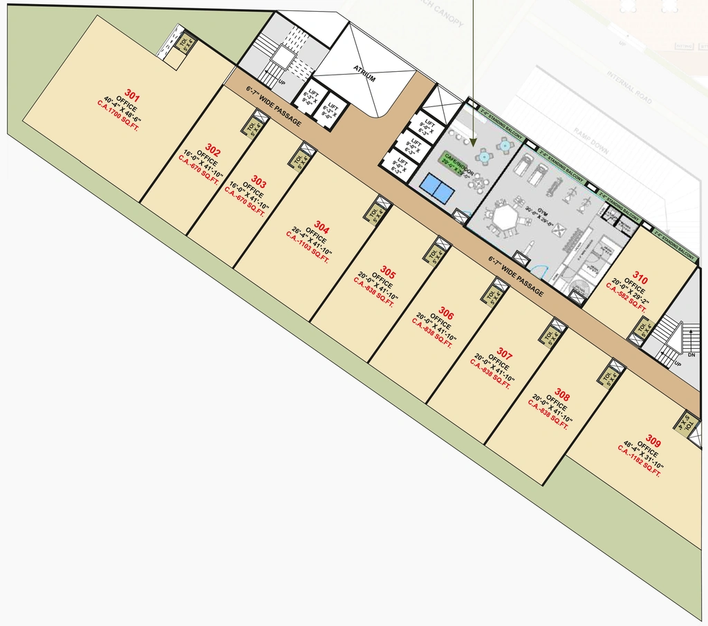 Floor Plan of Commercial Vacanza Atlas in Vesu, Surat - Image 357539