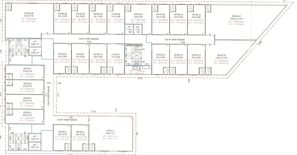 Floor Plan of Ecohomes Eco Commerz in Vesu, Surat - Image 357580