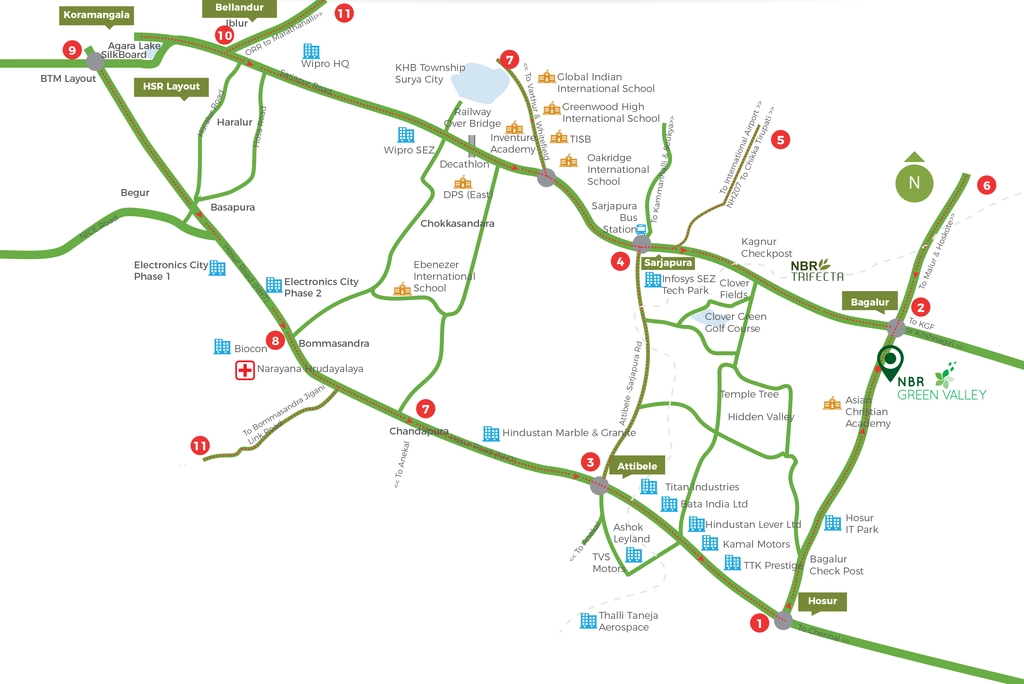 Location of NBR Green Valley in Sarjapur Road, Bangalore - Image 329830