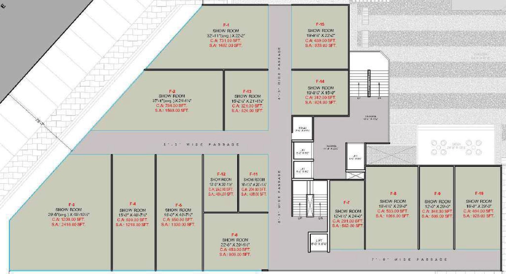 Floor Plan of Commercial DMD Paccific in Vesu, Surat - Image 357482