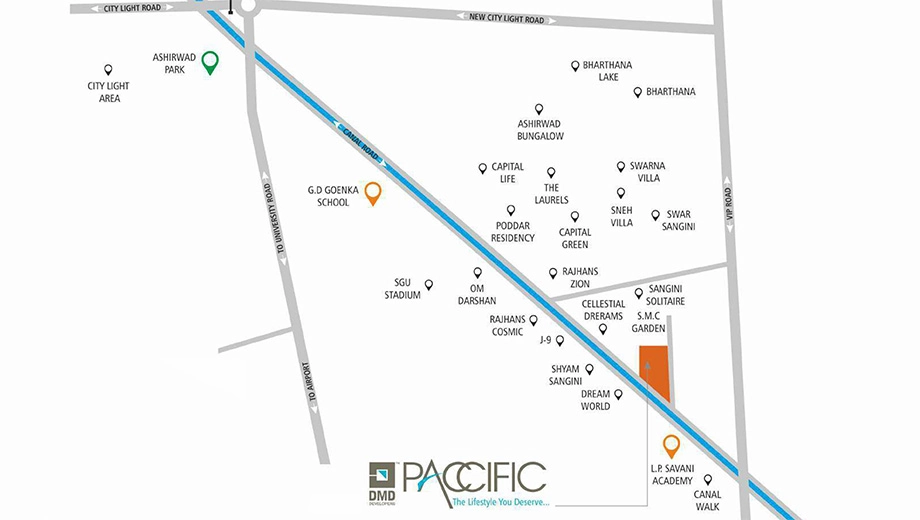 Location of Commercial DMD Paccific in Vesu, Surat - Image 357480