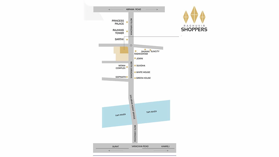 Location of Raghuvir Shoppers in Mota Varachha, Surat - Image 357667