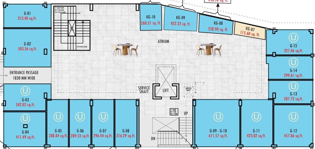 Floor Plan of KW Blue Pearl in Karol Bagh, New Delhi - Image 322423